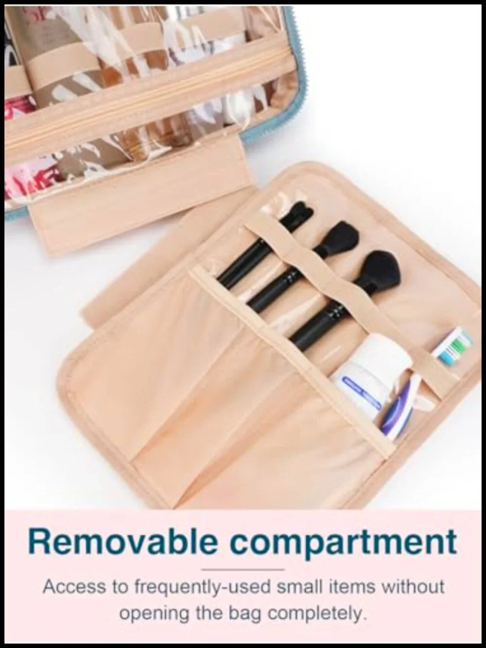 Waterproof Hanging Toiletry Bag Travel Cosmetic Organizer with Jewelry Storage,